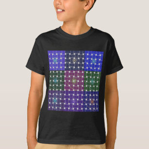 Chequered Blue and Purple Art Print T-Shirt