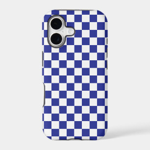 Chequered Blue and White