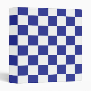 Chequered Blue and White  Binder