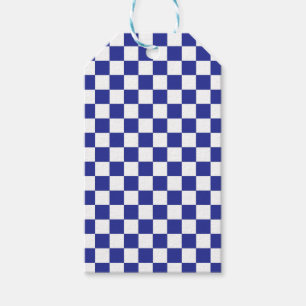 Chequered Blue and White Gift Tags