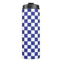 Chequered Blue and White