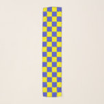 Chequered Blue and Yellow Scarf<br><div class="desc">Abstract digital art of blue and yellow squares in a chequered formation.</div>
