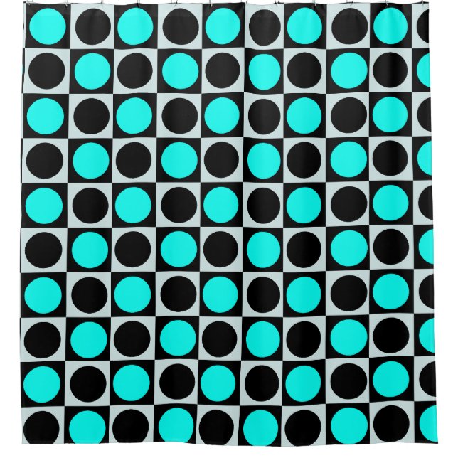 Chequered Blue Black Circles Pattern Design  (Front)