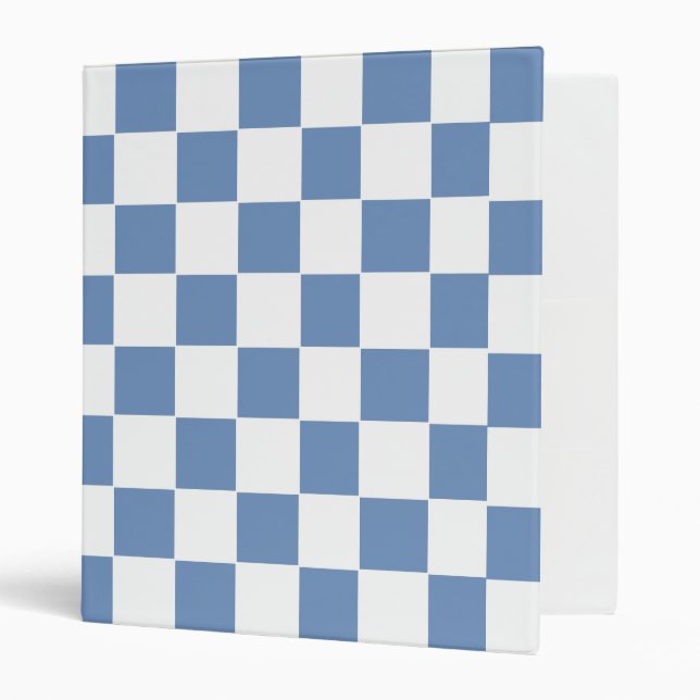 Chequered Blue/Grey and White Binder (Front/Inside)