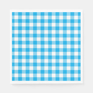 Chequered Blue White Checks Pattern Gingham Plaid Napkin