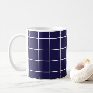 Chequered Blue White Chequered Coffee Mug