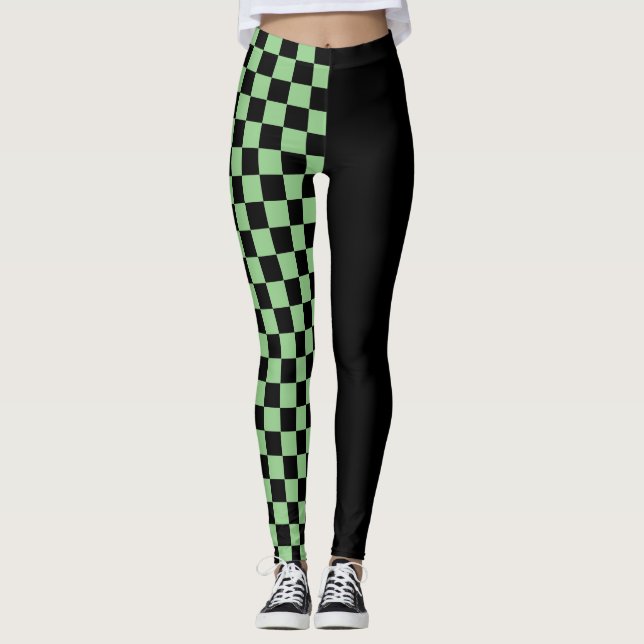 Chequered Board Colour Block -Choose any colour! Leggings (Front)