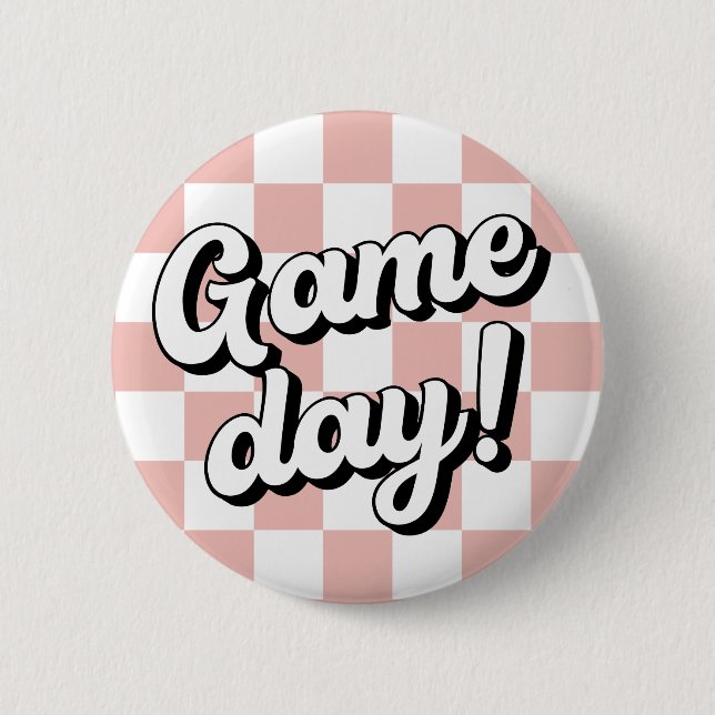 Chequered Board Game Day College Sorority Button (Front)