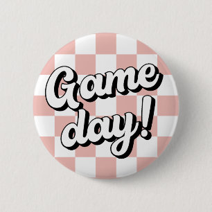 Chequered Board Game Day College Sorority Button