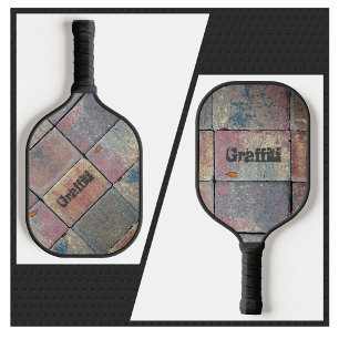 Chequered Brick Urban Personalized Pickleball Paddle