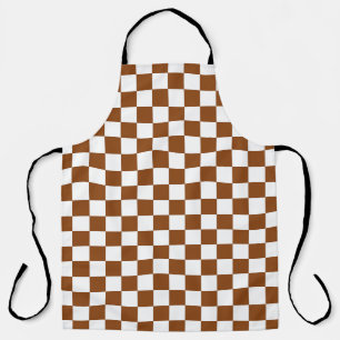 Chequered Brown and White Apron