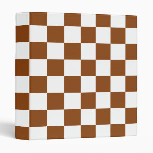 Chequered Brown and White Binder