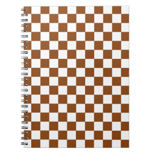 Chequered Brown and White  Notebook