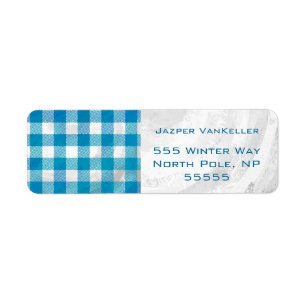 Chequered Buffalo Plaid Blue and White