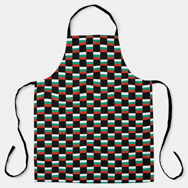 Chequered Bulgaria Flag Pattern  Apron (Front)