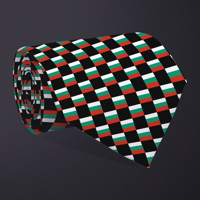 Chequered Bulgaria Flag Pattern  Tie (Creator Uploaded)