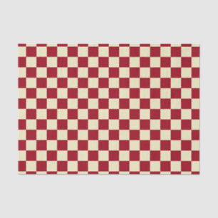 Chequered Burgundy and Cream Tissue Paper