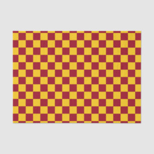 Chequered Burgundy and Gold Tissue Paper