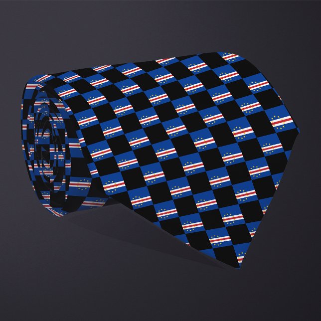 Chequered Cabo Verde Flag Pattern  Tie (Creator Uploaded)