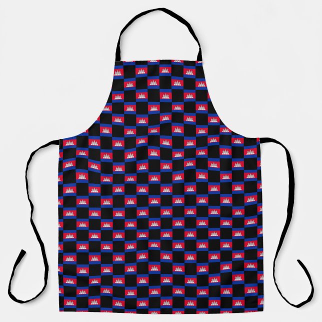 Chequered Cambodia Flag Pattern  Apron (Front)