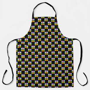Chequered Central African Republic Flag Pattern  Apron
