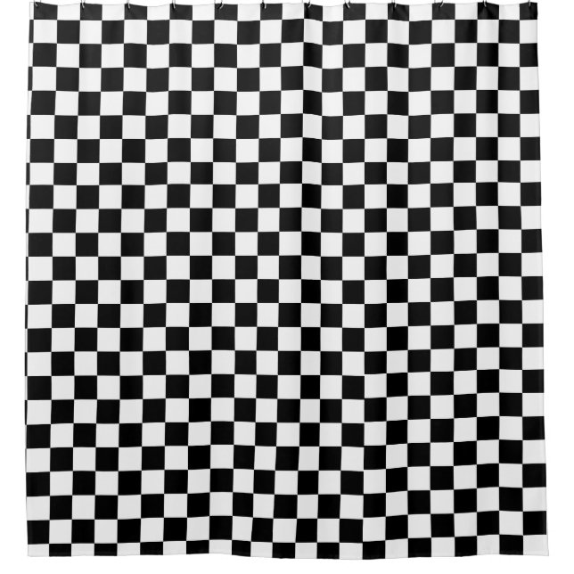 Chequered Chequered Chequerboard Board Shower Curt (Front)