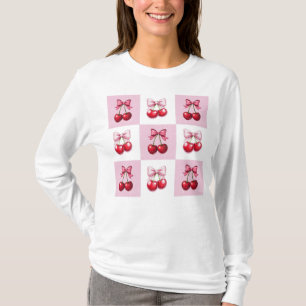 Chequered Cherries Cherry and Bow Cherries Chequer T-Shirt