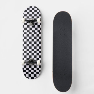 Chequered chess Black and White  Skateboard