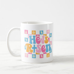 Chequered Christian Easter He is Risen Coffee Mug