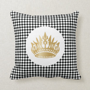 Chequered classic luxury royal elegant pattern throw pillow