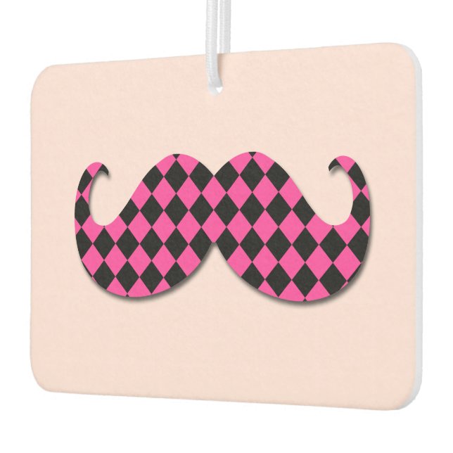 Chequered Classic Moustache Air Freshener (Left)