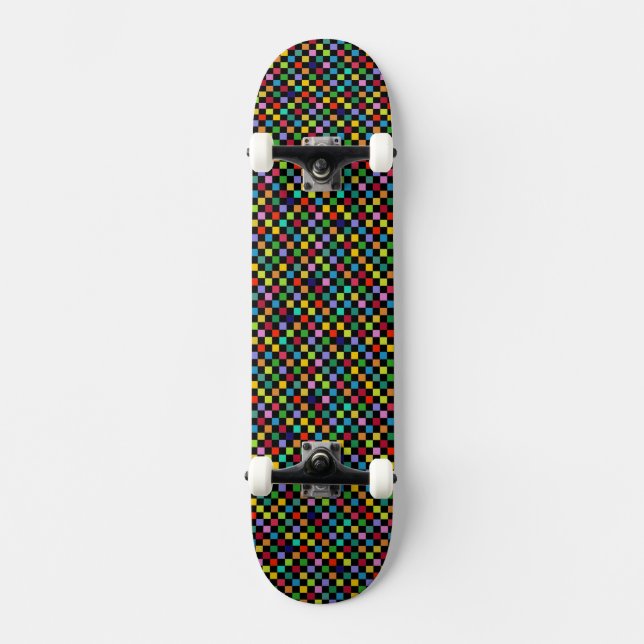 Chequered Colour Pattern Skateboard (Front)