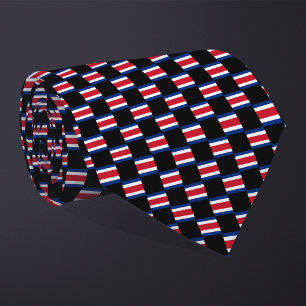 Chequered Costa Rica Flag Pattern  Tie