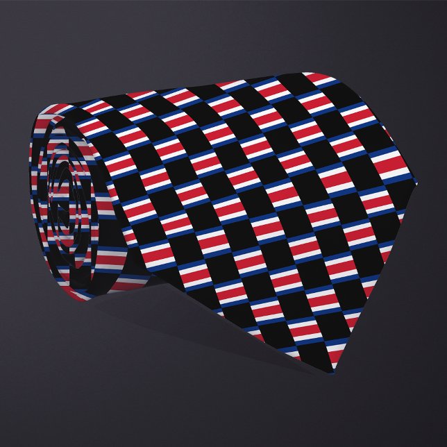 Chequered Costa Rica Flag Pattern  Tie (Creator Uploaded)