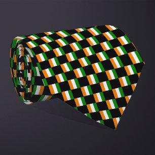 Chequered Cote d'Ivoire Flag Pattern  Tie
