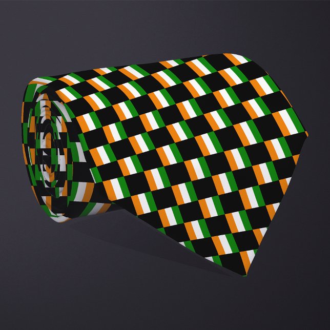 Chequered Cote d'Ivoire Flag Pattern  Tie (Creator Uploaded)