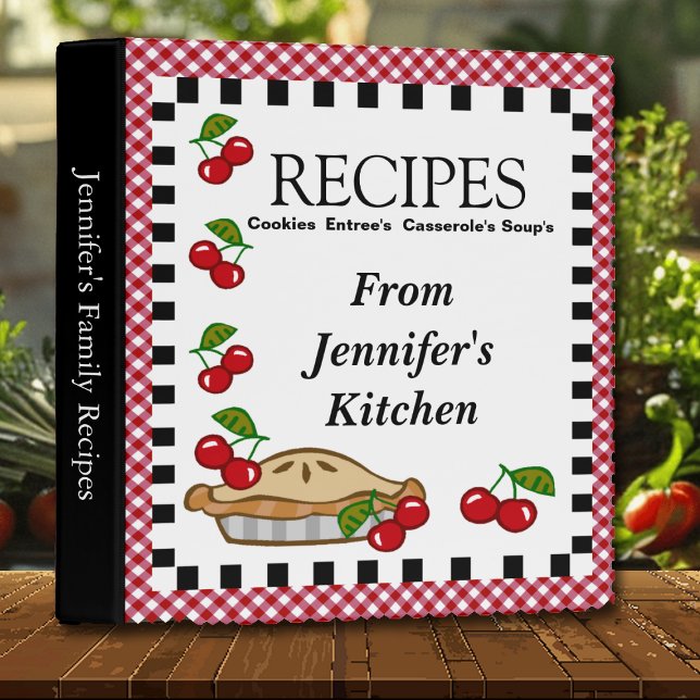 Chequered Country Red Recipe Cookbook  Binder (Creator Uploaded)