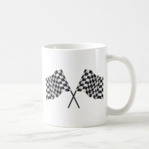 chequered cross flags coffee mug