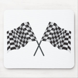chequered cross flags mouse pad