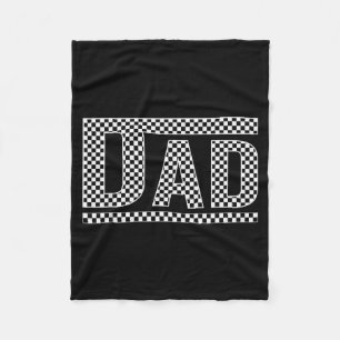 Chequered Dad Black White Funny Dad Father's Day M Fleece Blanket