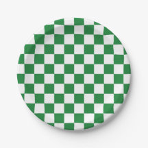 Chequered Dark Green and White