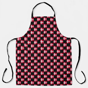 Chequered Denmark Flag Pattern  Apron