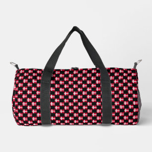 Chequered Denmark Flag Pattern Duffle Bag