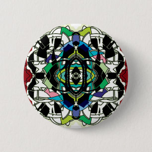 Chequered Design 2 Inch Round Button