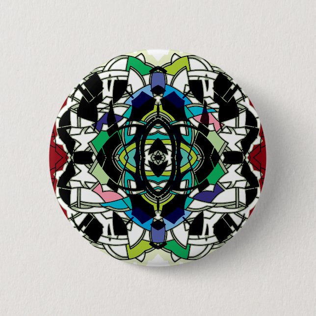 Chequered Design 2 Inch Round Button (Front)
