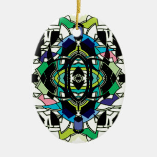 Chequered Design Ceramic Ornament