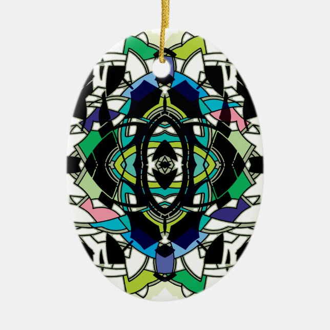 Chequered Design Ceramic Ornament (Front)
