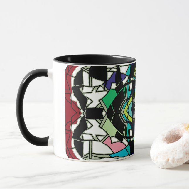 Chequered Design Mug (With Donut)