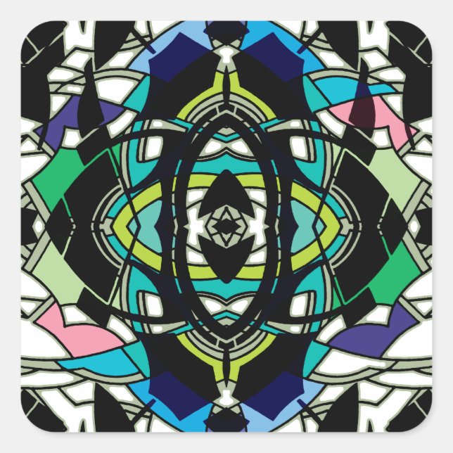 Chequered Design Square Sticker (Front)