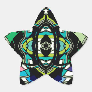 Chequered Design Star Sticker